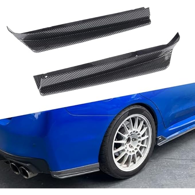 Luocute Rear Bumper Side Diffuser, 2 Pcs Rear Spat Bumper Valance Lip Left Right Lightweight Easy Install Replacement for Impreza STI VA 2015-2021 (Carbon Fiber Style) - Image 4
