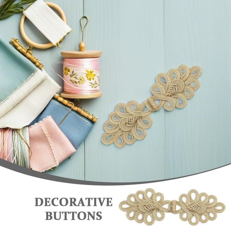 4 Pairs Cheongsam Clasp: Clip Fastener for Clothing - Retro Cloak Sweater Holder Cape Clasp Fashion Cardigan Button - DIY Sewing Accessories - Image 5