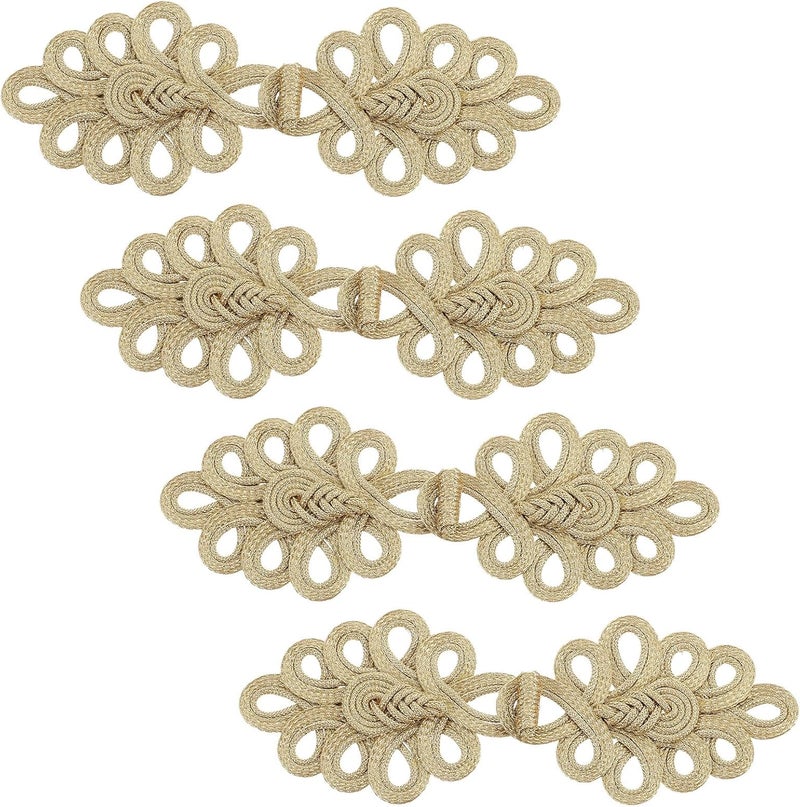 4 Pairs Cheongsam Clasp: Clip Fastener for Clothing - Retro Cloak Sweater Holder Cape Clasp Fashion Cardigan Button - DIY Sewing Accessories - Image 1