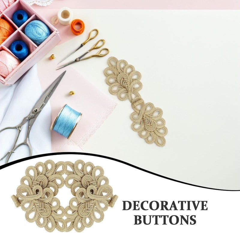 4 Pairs Cheongsam Clasp: Clip Fastener for Clothing - Retro Cloak Sweater Holder Cape Clasp Fashion Cardigan Button - DIY Sewing Accessories - Image 3