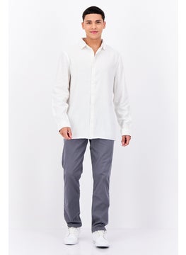 French Connection Men Regular Fit Long Sleeves Plain Casual Shirt, White  - Image 4