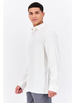 French Connection Men Regular Fit Long Sleeves Plain Casual Shirt, White  - Image 2