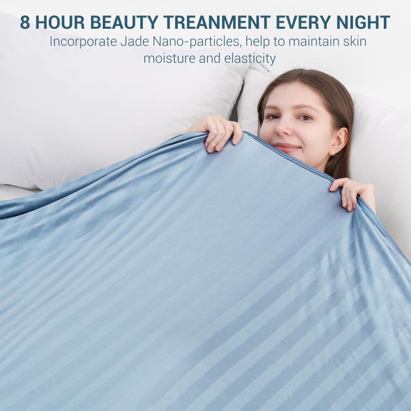 اليجير تبرد التبريد الثوري الأنيق يمتص الحرارة للحفاظ على جسمه باردًا للعرق الليلي قوسًا مزدوجًا قوسًا-chill3.0 ألياف التبريد Q-Max> 0.5 بطانيات باردة الصيف خفيفة الوزن للنوم 51 × 67 - Image 4