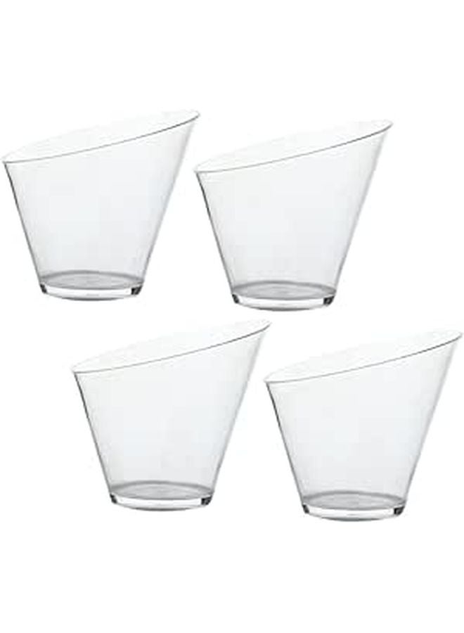 4 Piece Angled Salad Serving Bowls 13 6cm For Pasta Noodles Dessert Kitchen Tableware - Image 1