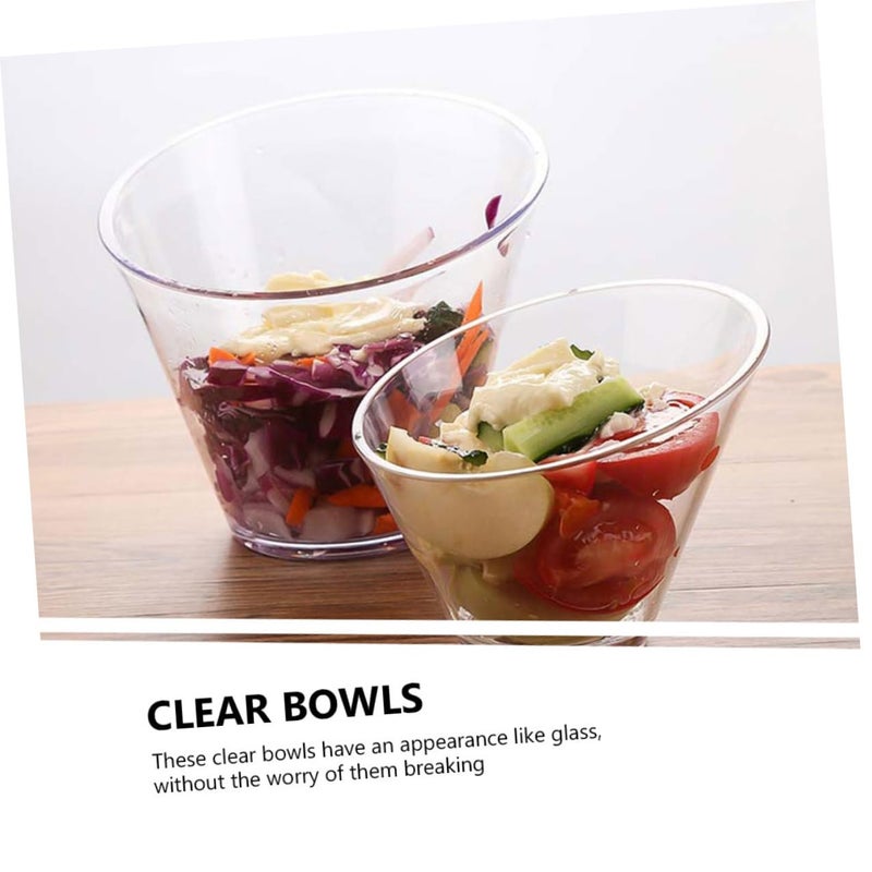 4 Piece Angled Salad Serving Bowls 13 6cm For Pasta Noodles Dessert Kitchen Tableware - Image 4