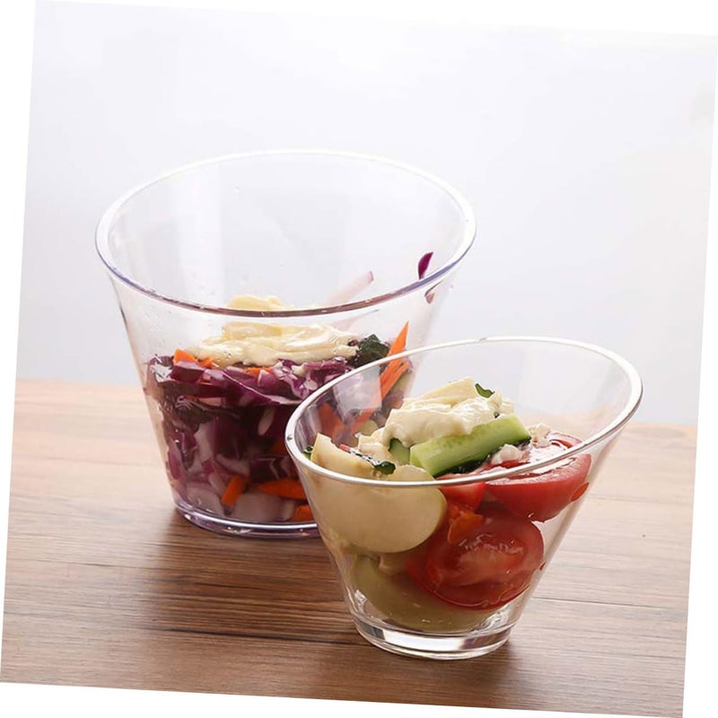 4 Piece Angled Salad Serving Bowls 13 6cm For Pasta Noodles Dessert Kitchen Tableware - Image 5
