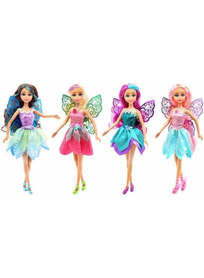 Funville Fairy Dolls Playset 4 Assorted Colors, 29 cm Height - Image 3