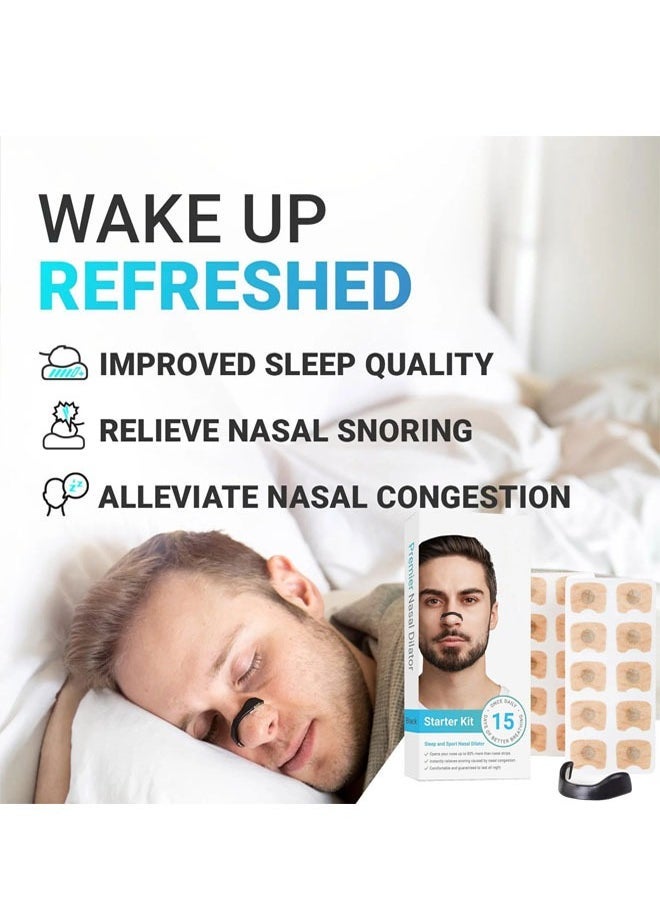 general Breath Inhalation Nasal Strip Starter Kit (15 pcs) - Increases oxygen intake, reduces snoring, improves sleep quality - Sweat resistant, nasal strip - Image 2