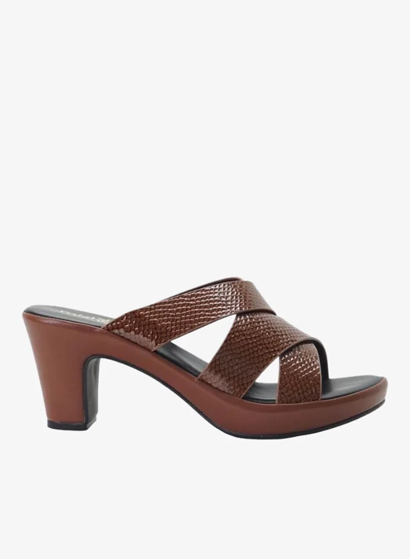 Michelle Morgan Coffee 092-3090 Michelle Morgan Ladies Mid Heel Sandals 314RL093 Coffee for Women | Best Price UAE