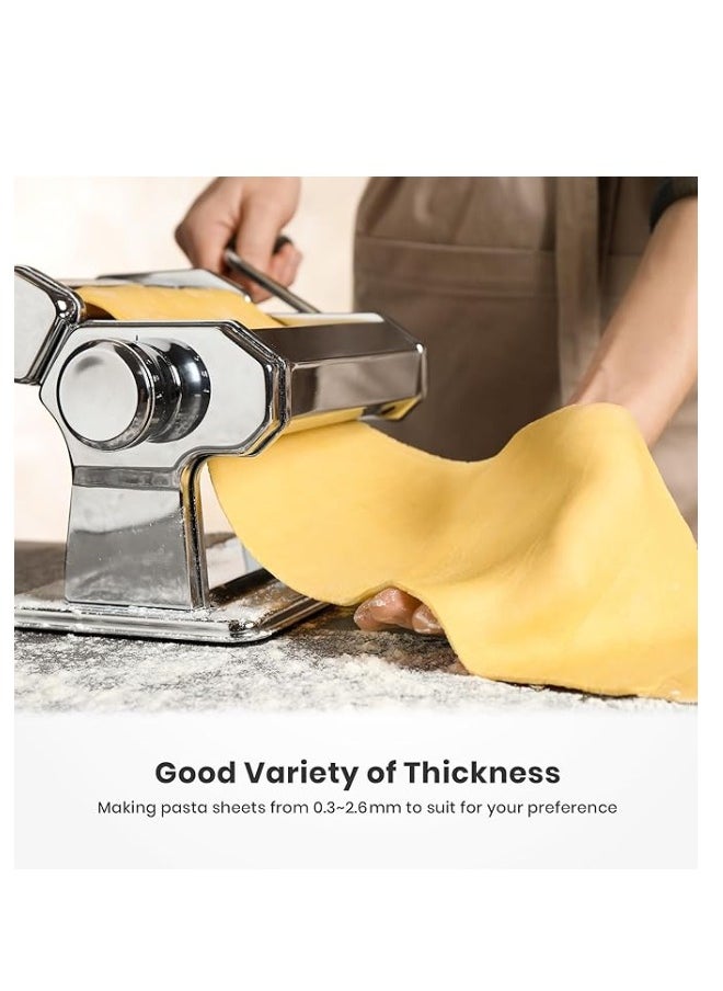 Enjoylifeme - Premium Pasta Maker Machine: 150mm Roller with Cutter, 7 Adjustable Thickness Settings, Detachable Dual-Blades, Hand Crank - Homemade Spaghetti, Fettuccine, Lasagna, Ravioli, and Farfalle - Image 1