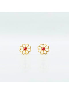 Open Daisy with Red Epoxy Gold Earring | Stainless Steel | 18K Gold Plated - pzsku/ZA9389357344E63A5A43EZ/45/_/1735209691/1c9f3c34-095c-44fa-93f9-b3fff62d894c