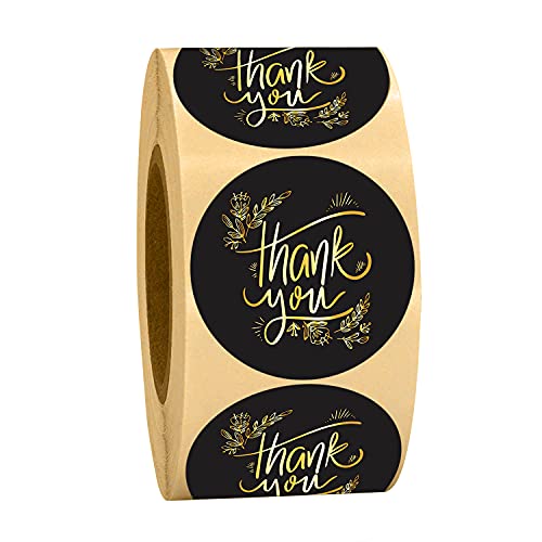 Rousrie 1.5 Inch Cute Black Round Thank You Stickers for Decorating,Packaging, Birthday Party, Handmade Craft Gift Stickers, Adhesive Wedding Packaging Sticker (Pack of 500) - Image 5