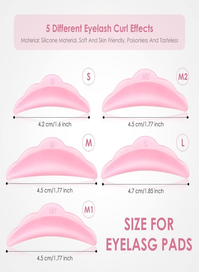 Chumia 52 Pieces Eyelash Lift Tools, 50 Pieces Silicone Eyelash Pads with 2 Stainless Steel Perm Tool Separator Lash Lift Shields with Comb, Curlers for Extension(Pink, Colorful) - Image 2
