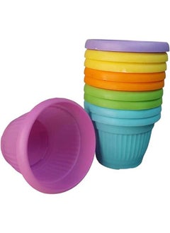 Generic Small Cactus Pot - 9 cm Diameter - Mixed Colors - 10 Pieces 