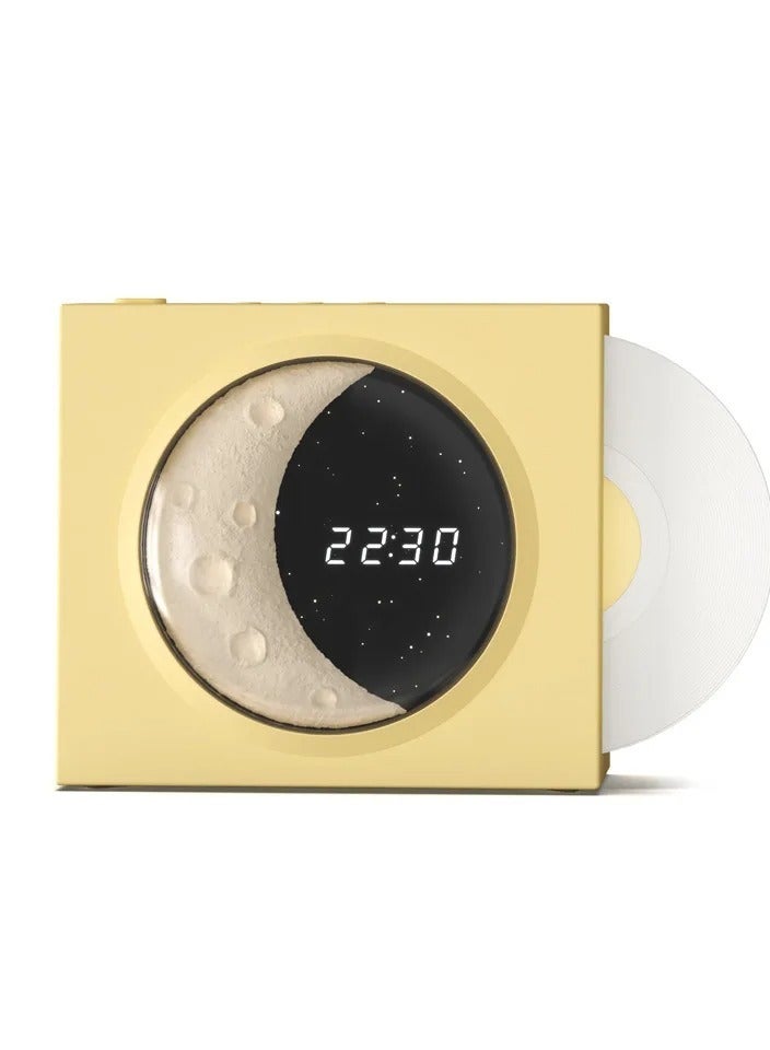 Vinyl Player Speaker, Portable Speaker Support TF Card with Time Display Speaker with Digital Clock for Bedroom  - Image 1