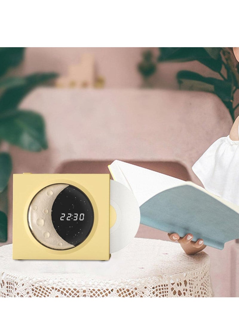 Vinyl Player Speaker, Portable Speaker Support TF Card with Time Display Speaker with Digital Clock for Bedroom  - Image 3
