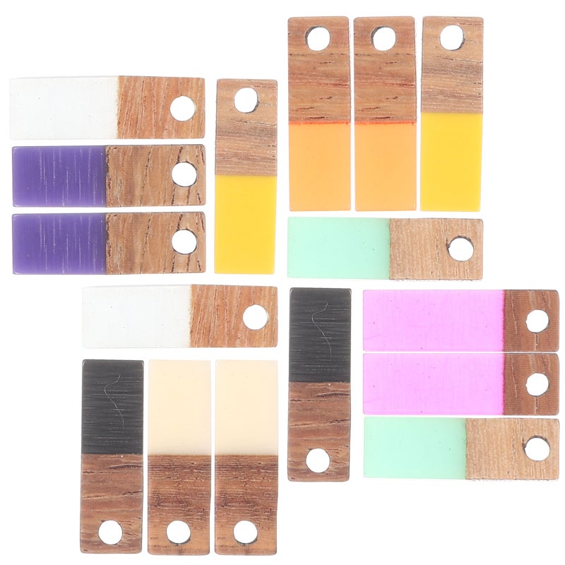 16pcs Wood Resin Earrings Charms Dangle Charms Earring Findings for Jewelry Making - Image 1