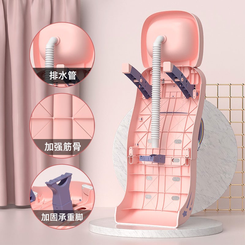 Children'S Shampoo Recliner Foldable Baby Household Baby Sitting Children'S Hair Washing Bed Bathtub - Image 5