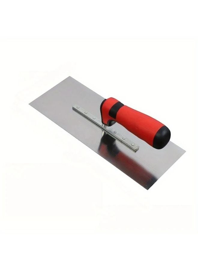 Conventional Multifunctional Square Groove Trowel Durable Metal Tile Spade With Rubber Handle - Image 1