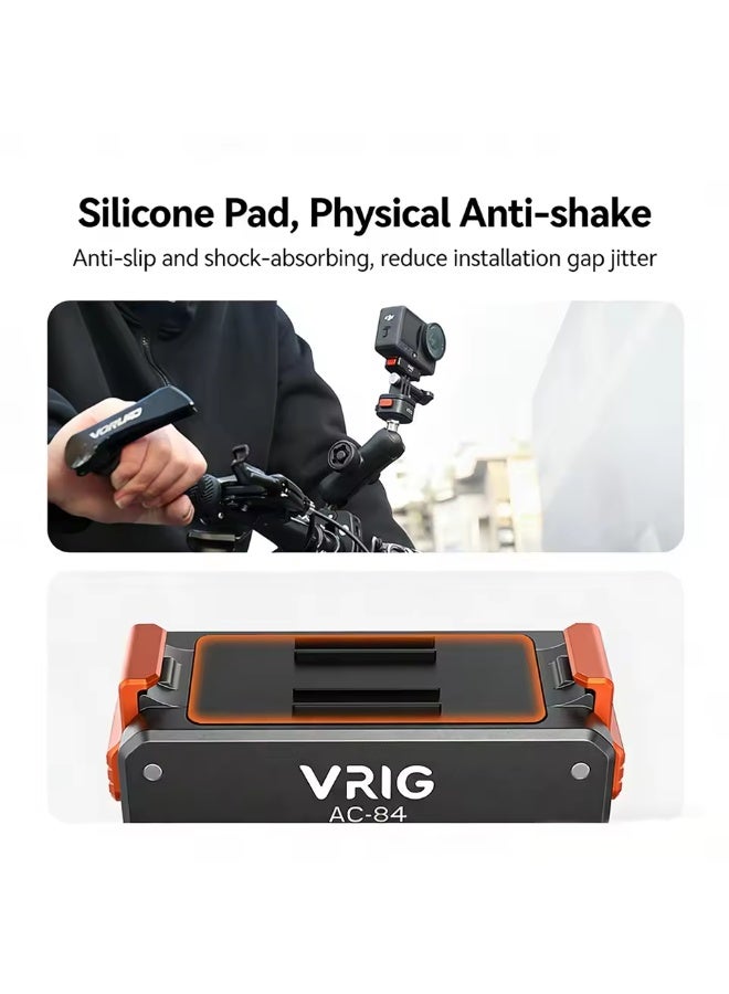 في ار اي جي محول التثبيت المغناطيسي VRIG AC-84 لقاعدة كاميرا DJI Osmo Nano / Action 6 المغناطيسية سريعة الفك مع حامل ثنائي الشعب + برغي 1/4 بوصة - Image 5
