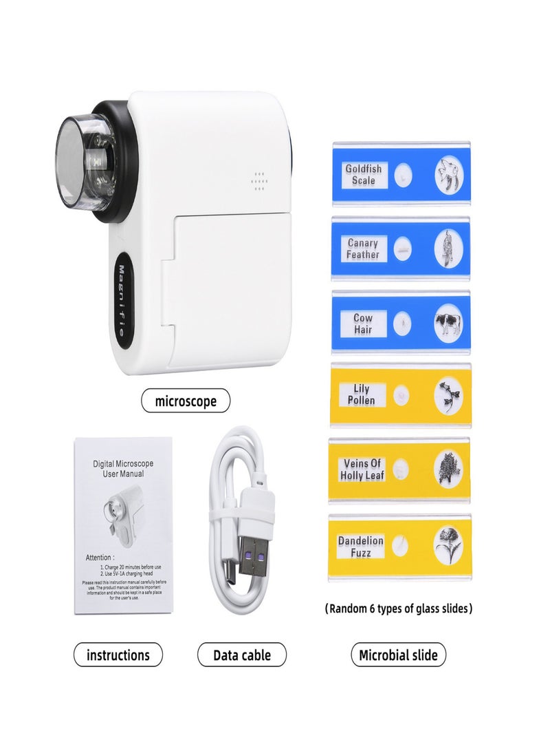 Generic Children's microscope HD photo video portable handheld digital microscope biological experiment observation science teaching toys children portable L-type microscope  - Image 3