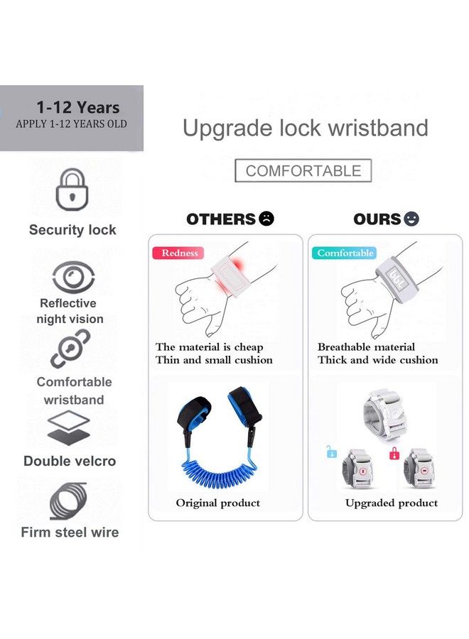 WSZCML Toddler Harness Walking Leash Child Anti Lost Wrist Link Child Safety Harness Upgrade With Reflective(6.5Ft) For Boys And Girlsnot Easy To Open Without Key (Cool Black) - Image 3
