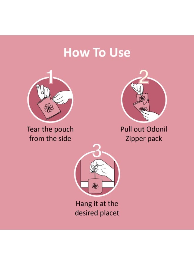 Odonil Bathroom Air Freshener Zipper Mix -30gm (10gm*3, Citrus, Jasmine,Lavender) - Image 4