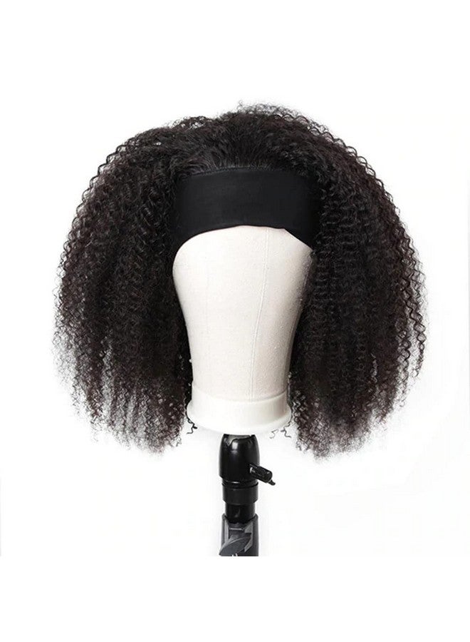 Hair Afro Kinky Curly Headband Wig Human Hair 180% Density Afro Wigs For Black Women Natural Curls 10A Glueless Human Hair Wigs (14 Inch)