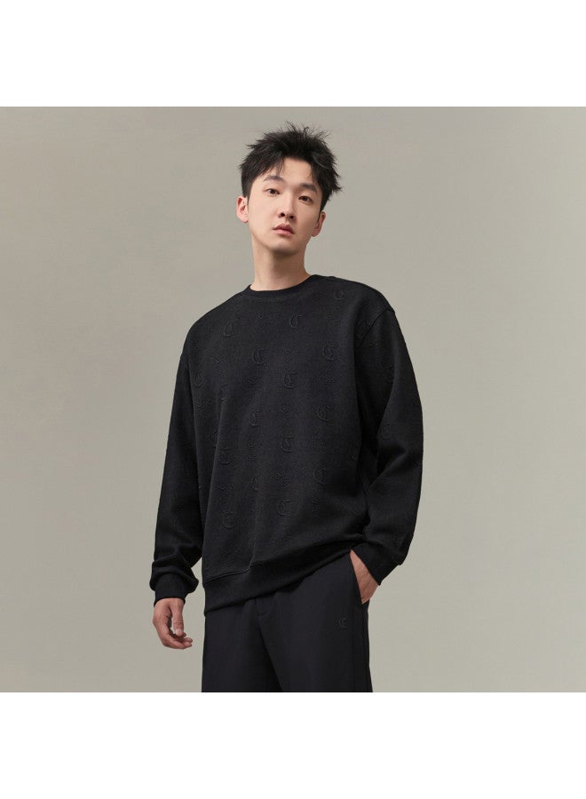 Cabbeen Men's Hoodie Jacquard Fabric Daily Casual Comfortable Soft Autumn Long Sleeve Hoodie - Image 4