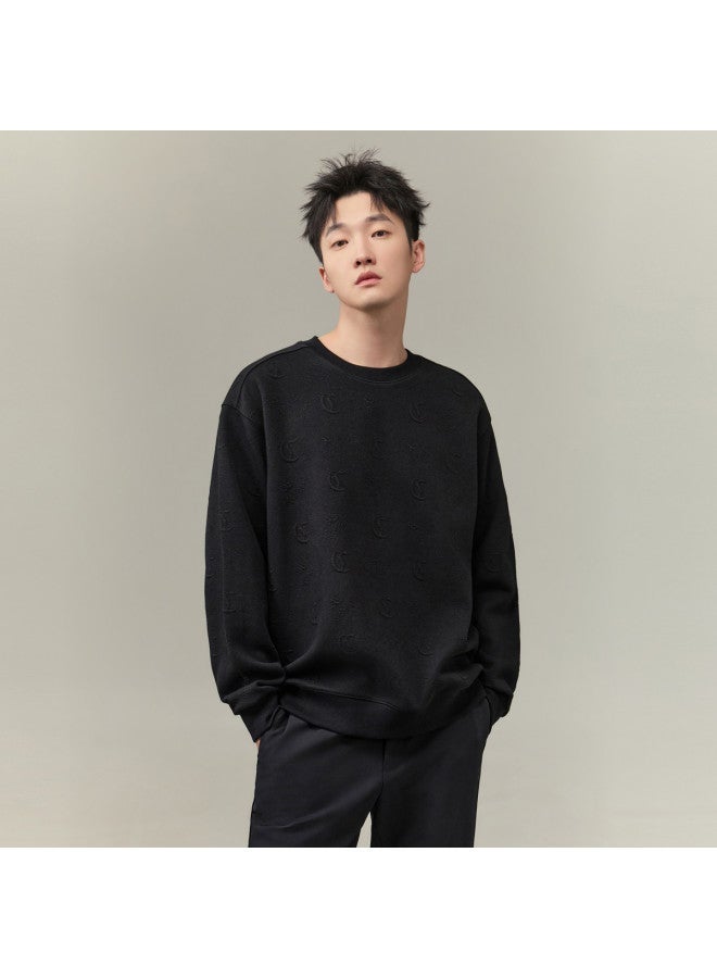 Cabbeen Men's Hoodie Jacquard Fabric Daily Casual Comfortable Soft Autumn Long Sleeve Hoodie - Image 3