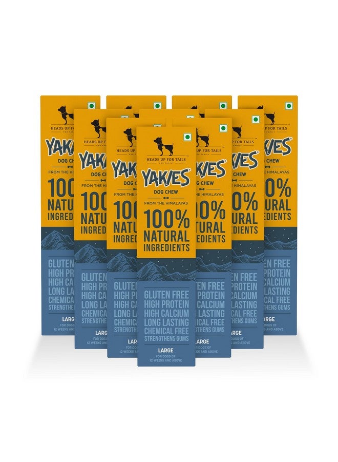 Heads Up For Tails Yakies Vegetarian Natural Chew Bone For All Life Stages - Large Dog- 85G Each - Pack Of 10 - Image 1