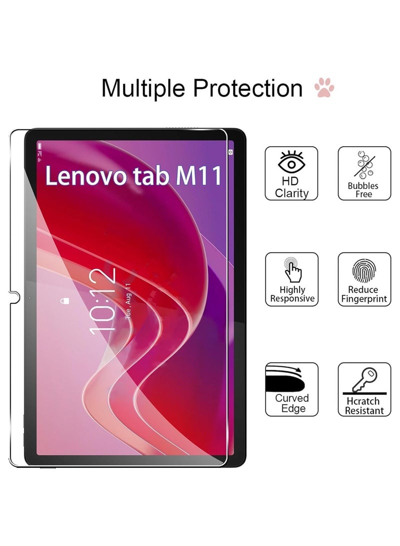 【2 Pack】 Tempered Glass Compatible with Lenovo Tab M11 11 inch 2024 Screen Protector Tempered Glass, Bubble Free, 9H Hardness, Scratch Resistant - Image 4