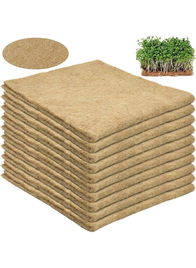 يُسلِّم 20 قطعة، حصيرة زراعة من ألياف نبات الجوت للمحاصيل الصغيرة 10 بوصات × 20 بوصة وسادات زراعة مائية طقم إنبات لإنبات الصواني الداخلية براعم القمح العضوية - Image 1