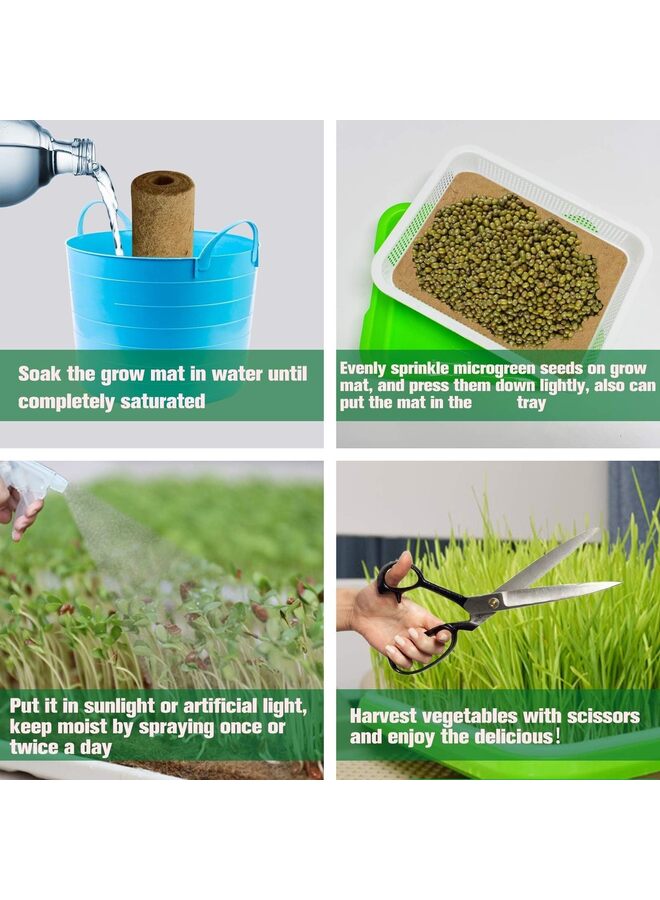 يُسلِّم 20 قطعة، حصيرة زراعة من ألياف نبات الجوت للمحاصيل الصغيرة 10 بوصات × 20 بوصة وسادات زراعة مائية طقم إنبات لإنبات الصواني الداخلية براعم القمح العضوية - Image 3