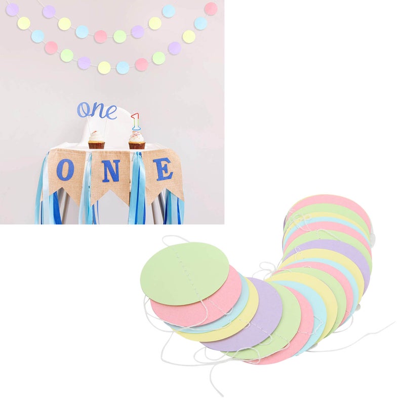 5Pcs Circle Dot Paper Garland Colorful Circle Dot Exquisite Colors Wide Application Durable Reusable Pastel Dots Garland - Image 4