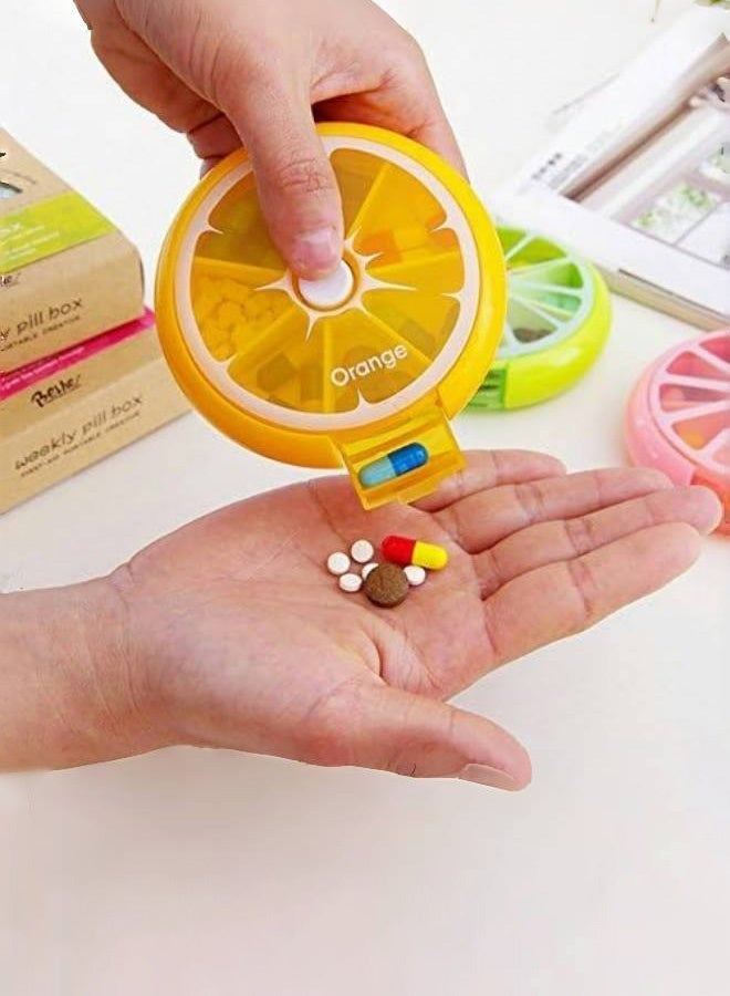 3pc Portable Pill Box For Travel, 7 Compartments For Medicines And Vitamins, Suitable To Put In A Pocket Or Purse, Safe Storage Of Daily Doses - Image 1