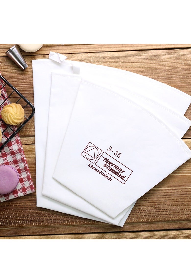 Bluejw 3-Piece Re-Useable Cotton Pastry Bag White Canvas Cake Decorating Bags Icing Frosting Bag  - Image 1