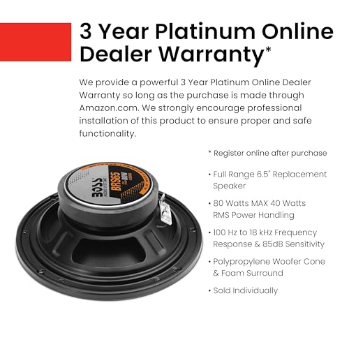 BOSS Audio Systems BRS65 6.5 Inch Replacement Car Door Speaker - 80 Watts Max, Sold Individually - Image 3