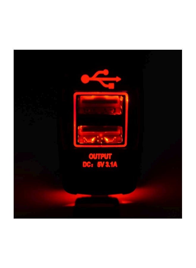 Multi-Functional Dual USB Car Charger Black/Red - Image 5