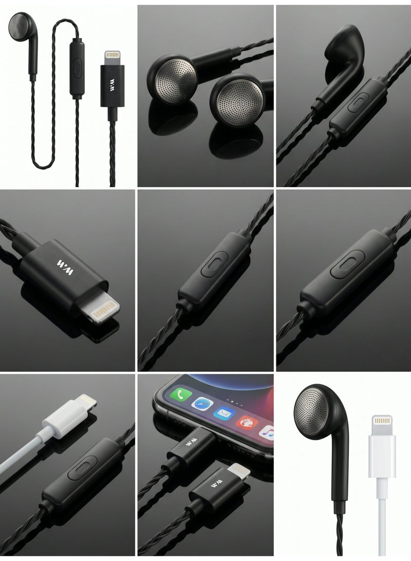 WELLMAX WM820 Lightning Mono Earphone with Mic, Wired Single Ear Headset for iPhone, Clear Voice Hands-Free Calling Headphones for Office, Driving & Meetings - Image 5