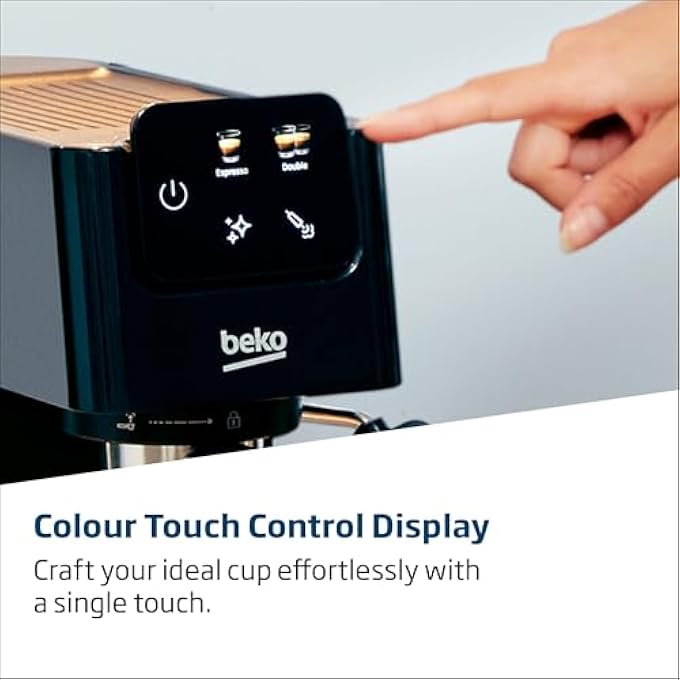 Beko Digital Espresso 15 Bar Pressure 11L Capacity 1628 Watt Power Lcd Screen Cup Warmer Stainless Steel Ground Bean Storage Milk Frother Ceg5302B  Black - Image 2