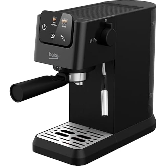 Beko Digital Espresso 15 Bar Pressure 11L Capacity 1628 Watt Power Lcd Screen Cup Warmer Stainless Steel Ground Bean Storage Milk Frother Ceg5302B  Black - Image 1