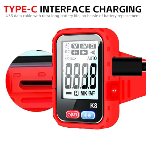 Serplex® Wrist-Worn Digital Multimeter with 4.3 Inch LCD Display, True RMS, Auto-Ranging, AC/DC Voltage Current Resistance Continuity Diode Capacitance Frequency Measurement for Electricians and DIY - Image 5