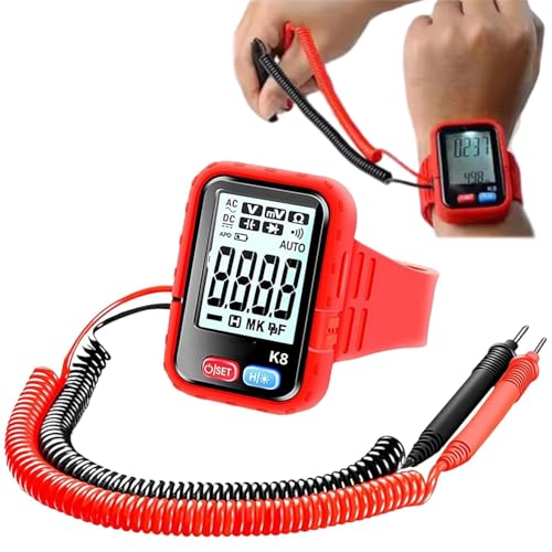 Serplex® Wrist-Worn Digital Multimeter with 4.3 Inch LCD Display, True RMS, Auto-Ranging, AC/DC Voltage Current Resistance Continuity Diode Capacitance Frequency Measurement for Electricians and DIY - Image 1