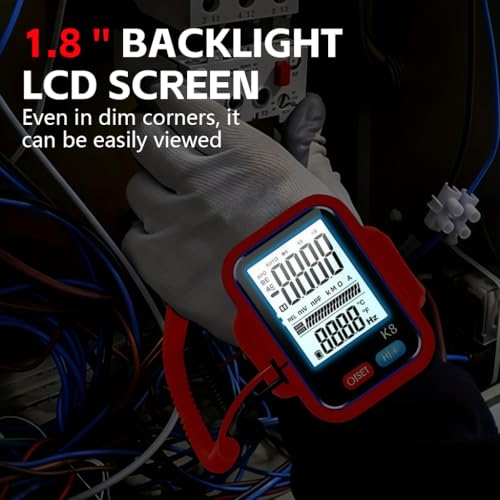 Serplex® Wrist-Worn Digital Multimeter with 4.3 Inch LCD Display, True RMS, Auto-Ranging, AC/DC Voltage Current Resistance Continuity Diode Capacitance Frequency Measurement for Electricians and DIY - Image 4