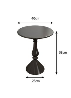 Old_Feller Vintage Sofa Side Table Living Room Coffee Table Household Vintage Candlestick End Table Round Table Black 40*58cm Free 2 coasters  - Image 4
