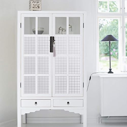 WISDOM StaticCling Frosted Glass Window Film, Bathroom Removable Sun Blocking Vinyl Stickers for Home Office, Non Adhesive (24 by 48inches, Frosted Square Pattern) - Image 2