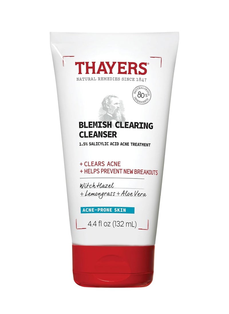THAYERS THAYERS Blemish Clearing Face Cleanser with 1.5% Salicylic Acid, Acne Treatment Face Wash, Soothing and Non-Stripping Skin Care, 4.4 Fl Oz  - Image 1