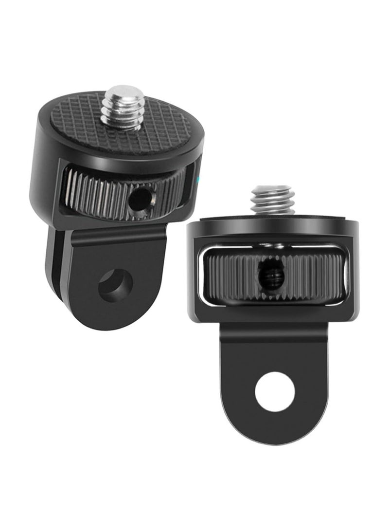 VKL Action Camera Tripod Mount Adapter 2PCS/360° Adjustment 1/4-20 Screw Conversion Adapter compatible with GoPro Hero 12/11/10/9 for Insta360 ONE X4/X3/X2/Go 2 other Action Cameras (Black) - Image 1