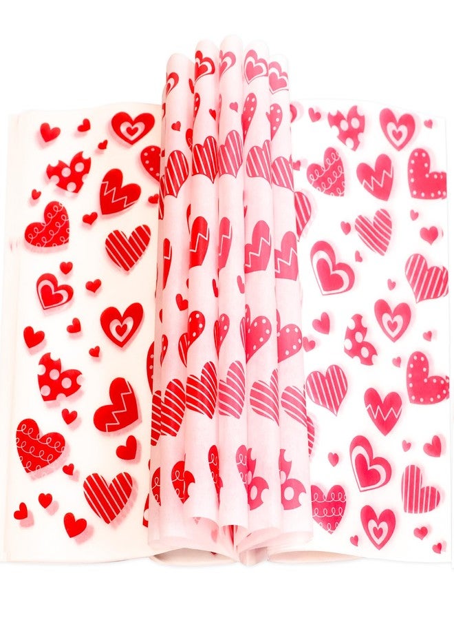WorldBazaar Valentine's Day Wax Paper 100PCS Heart Parchment Paper Food Wrapping Paper Baking Liner Valentine Party Supplies - Image 1